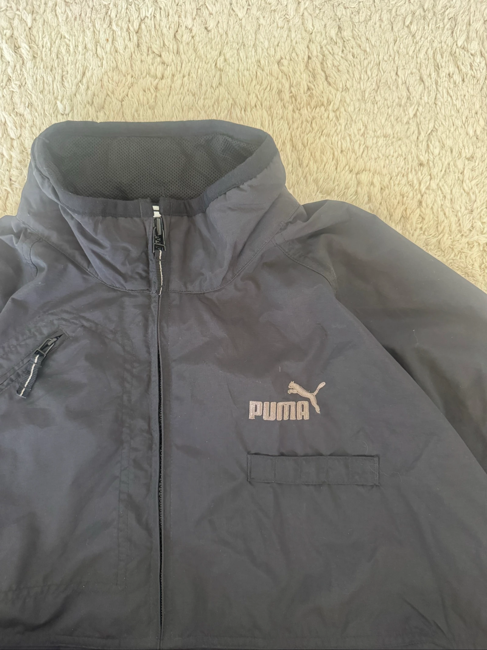 Puma Pullover Windbreaker Jacket Black Utility Outdoor Y2K Vintage L Oversized – photo 4